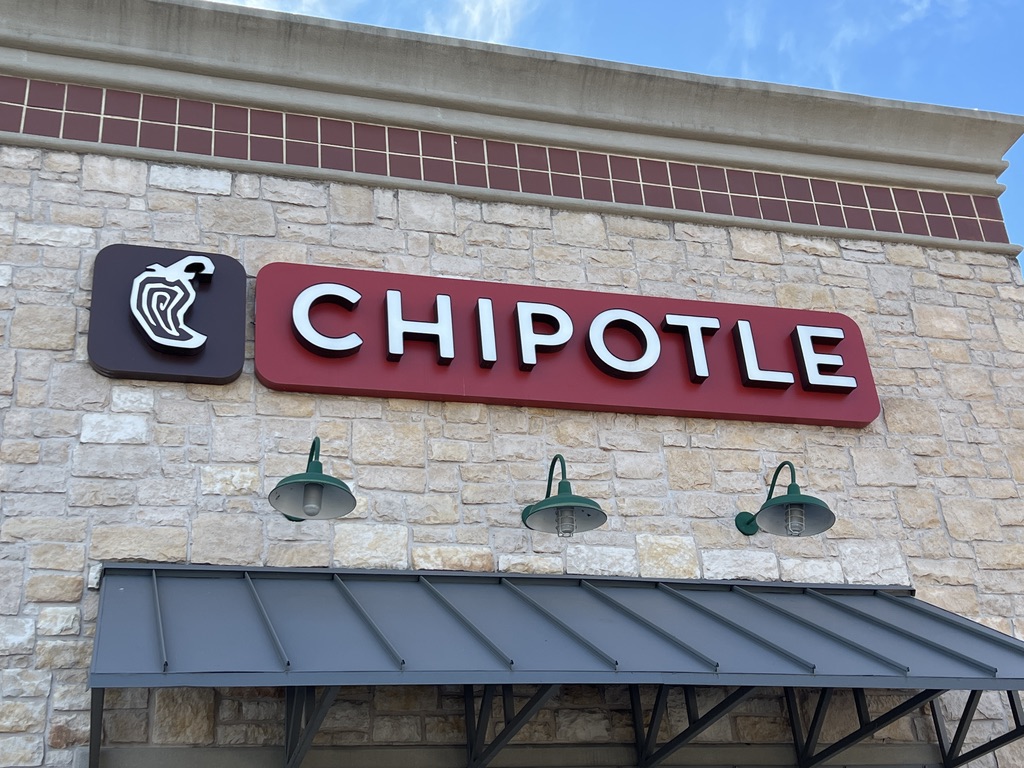 Chipotle logo on storefront